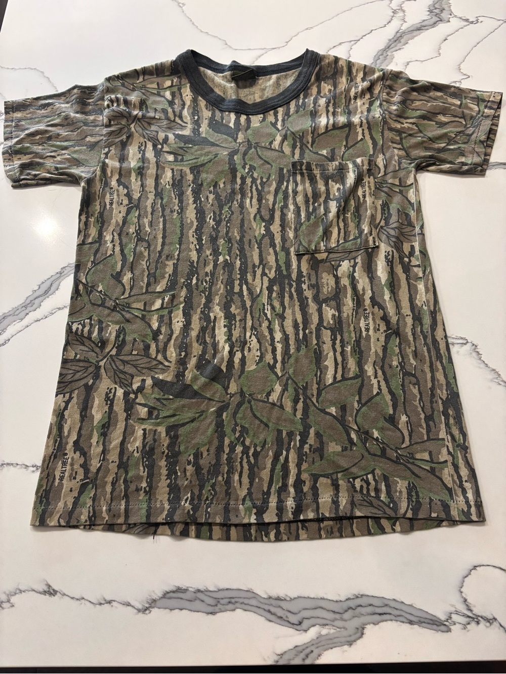 vintage Kids Camo Pocket Tee - Green/Brown
